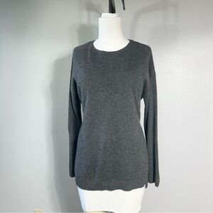Nordstrom Collection Cashmire Sweater Size L Womens Grey Soft Pullover Classic